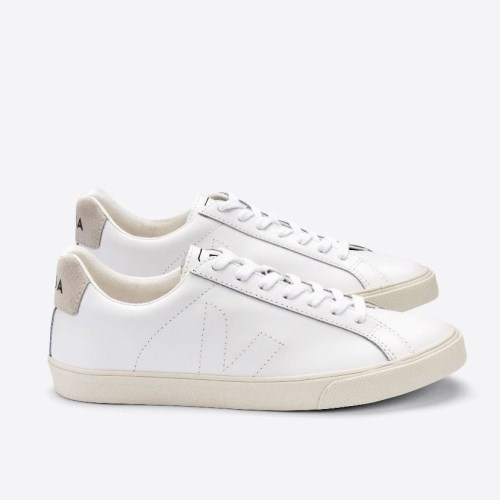 Veja Esplar Leather Mens Trainers White UK 89497